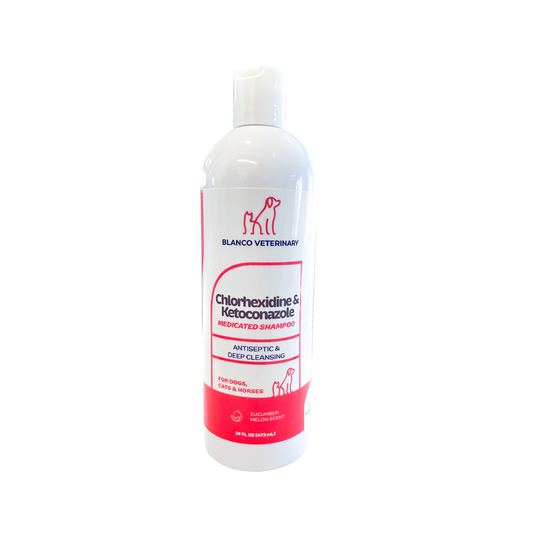 Blanco Veterinary Chlorhexidine & Ketoconazole Medicated Shampoo 16 onz