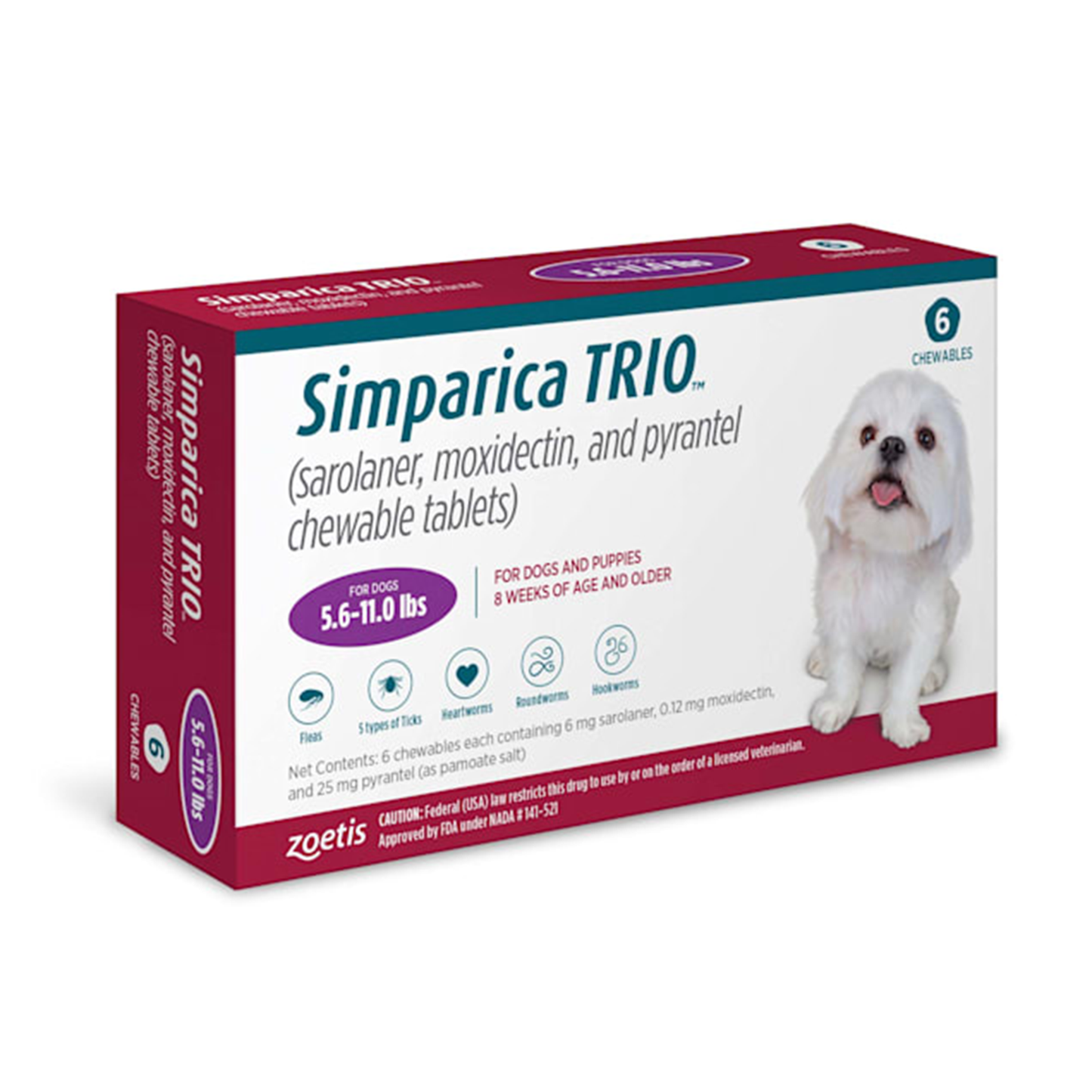 Simparica Trio 5.6-11.0lbs (6pk)