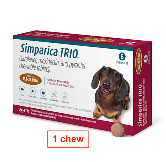 1 CHEW Simparica Trio 11.0-22.0lbs (1 Chew)
