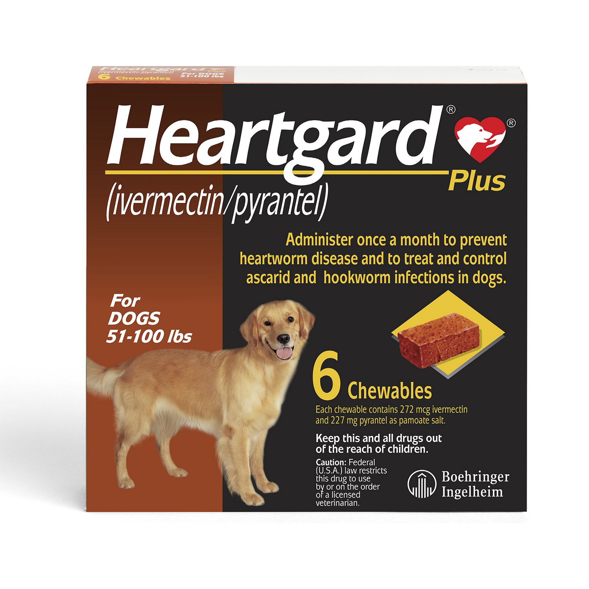 Heartgard Brown 51.0-100.0lbs (6pk)