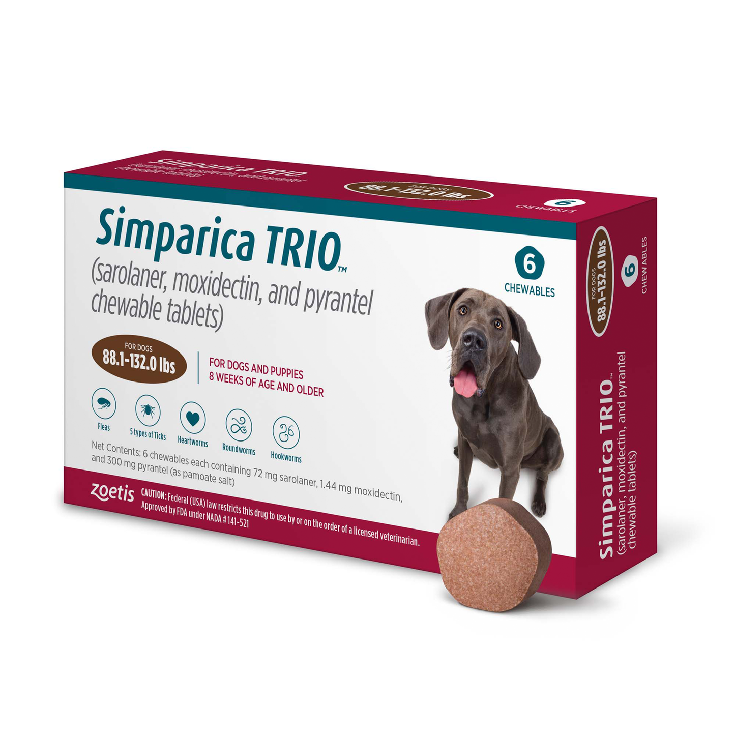 Simparica Trio 88.1-132.0lbs (6pk)