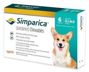 Simparica Regular 22.1-44lbs (BOX OF 6)